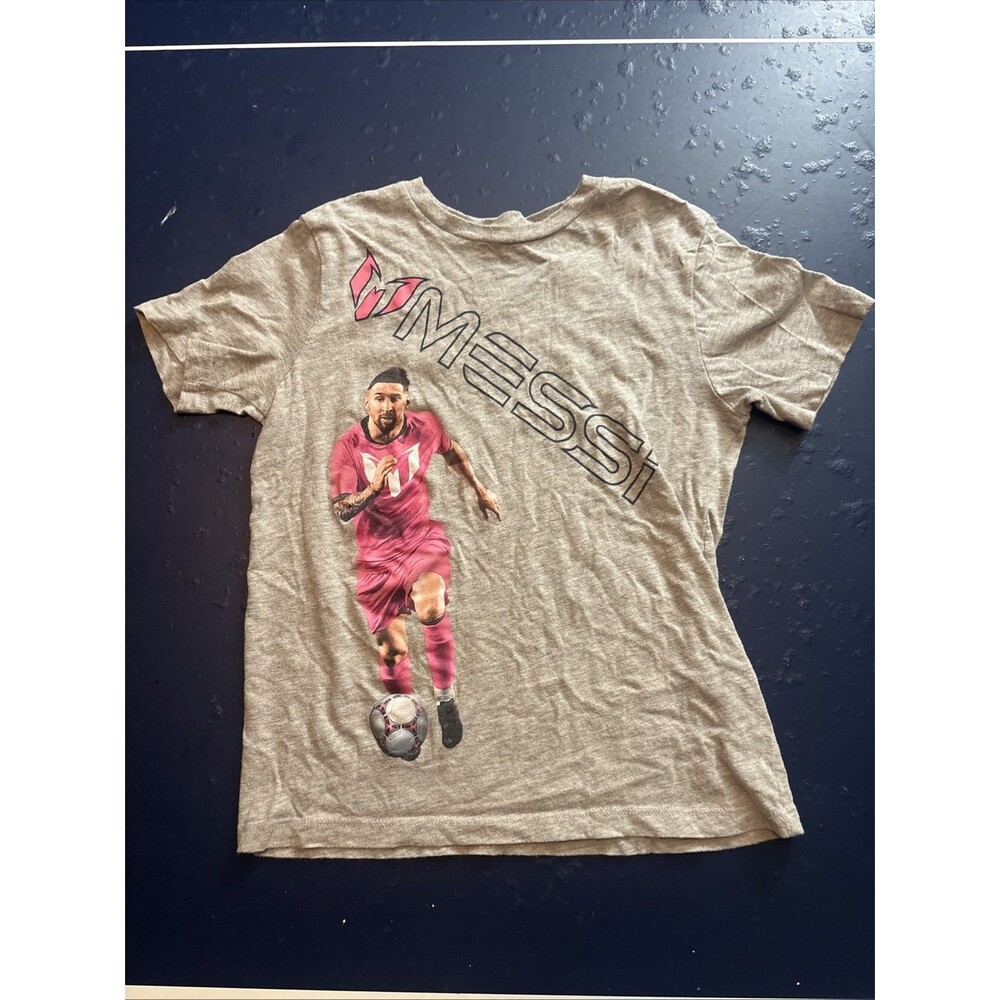 Gray Lionel Messi Collection Youth Medium T Shirt